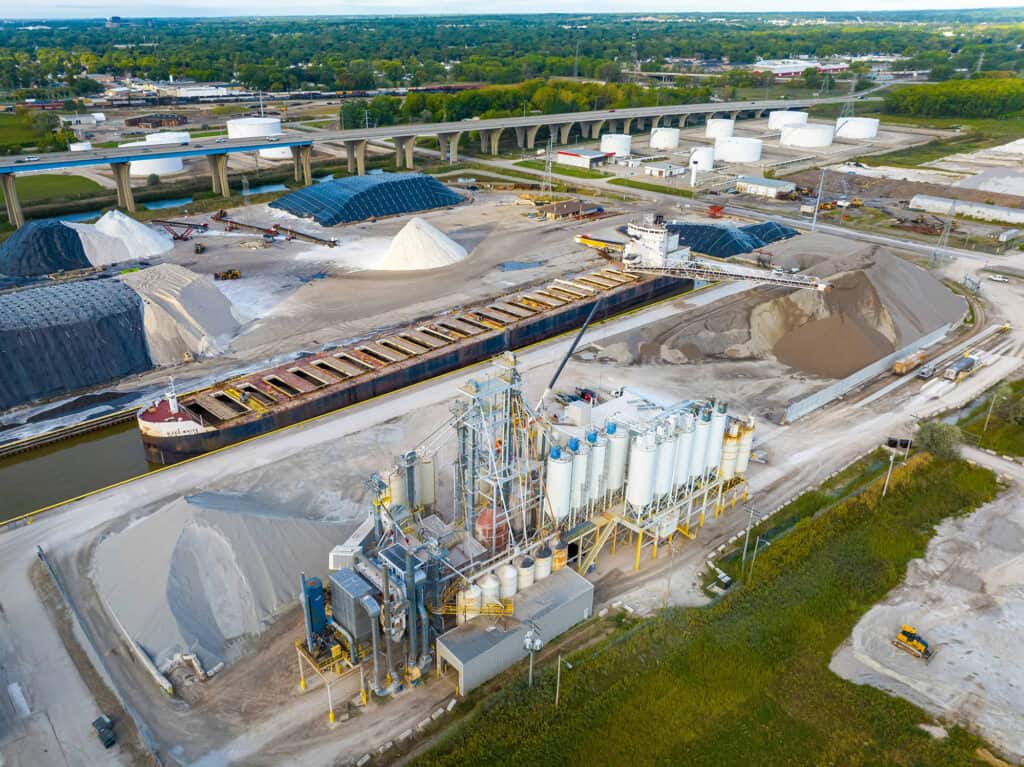 GLC Minerals plant in birds eye view.